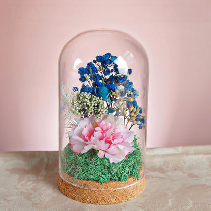 SWJLR 2 PCS Glass Dome Bell Jar, Clear Display Dome with Cork Base for Miniature Figurines, Fake Plants, Collectibles, Specimens, DIY Landscape (3.15x4.73 Inch)