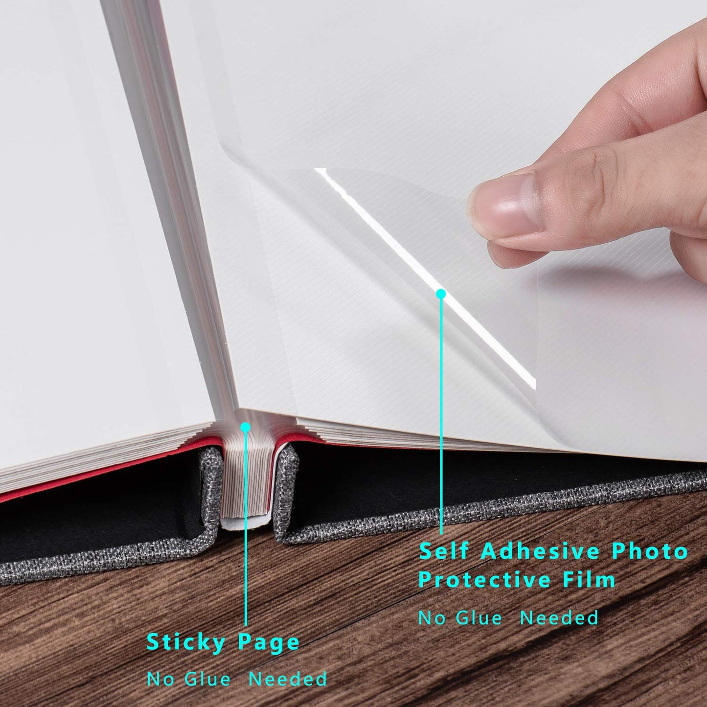 Photo Album Self Adhesive 3x5 4x6 5x7 6x8 8x10 8.5x11 11x10.6 Magnetic Scrapbook Album DIY Length 11x10.6 Inch 40 Pages Linen Cover DIY Photo Album with A Metallic Pen and and Plastic Board(Grey)