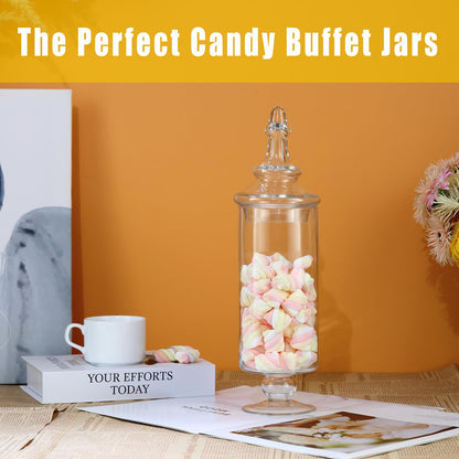 Apothecary Jars Glass Decorative Candy Jars,Candy Buffet Display, Elegant Storage Jar, Decorative Wedding Candy Organizer Canisters with Lids