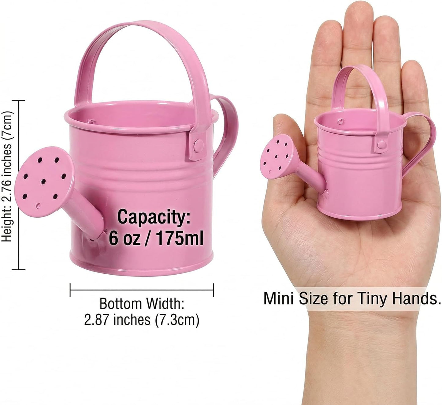 5 Pack 6oz Small Metal Watering Can for Kids, Mini Plant Water Pot for Indoor Outdoor Gardening, Cute Toddler Beach