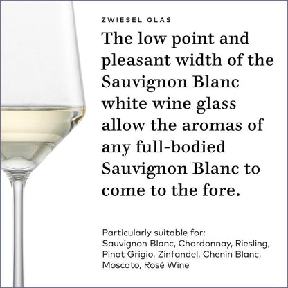 ZWIESEL GLAS Pure Sauvignon Blanc White Wine Glass (Set of 6), Graceful Wine Glasses for White Wine, Dishwasher-Safe Tritan Crystal Glasses, Made in Germany (14 Ounce)