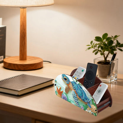 JISHSHAY Diamond Painting Remote Control Holder Sea Turtle Diamond Art Remote Holder Animal Gem Art Organizer Box Gem Painting Organizer Case Embroidery Storage Case Mosaic Kits for Adults Storage Box