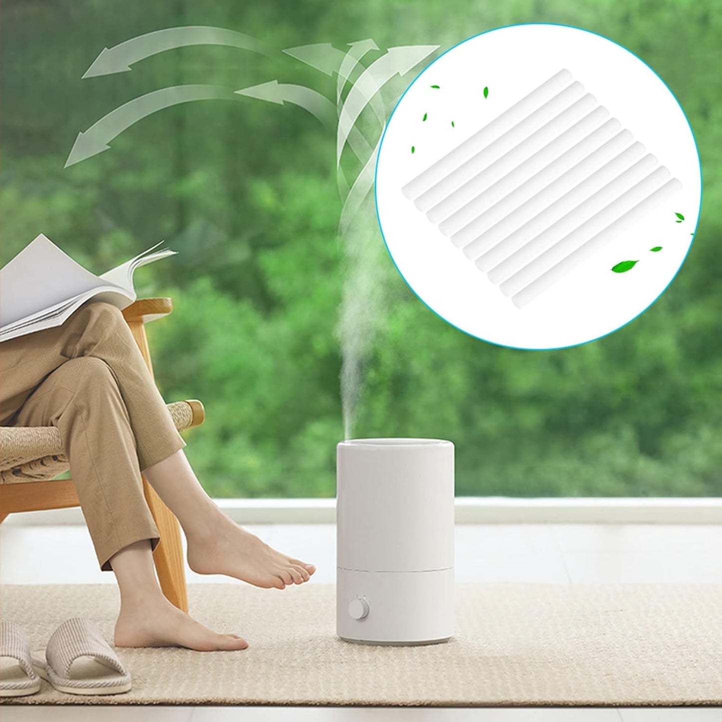 Filter Cotton Sticks, 10Pcs Mini Portable Humidifier Diffuser Replacement Sponges for USB Humidifier