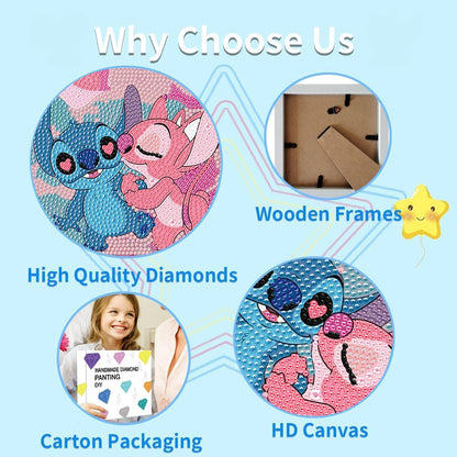 5D Diamond Art Painting Kits for Kids with Wooden Frame - Diamond Art for Kids Ages 6-8-10-12,DIY Art and Crafts Big Gem Gift Diamond Dots Painting by Number Kit Home Wall Decoration(7X7 inch)