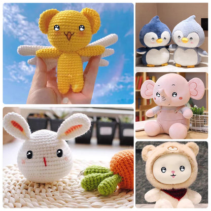Ecavria [400PCS] Safety Eyes for Amigurumi, 8-16mm Black Crochet Eyes with Washers, Oval &Round Craft Eyes, Kawaii Doll Eyes for Crochet Toys Stuffed Animals
