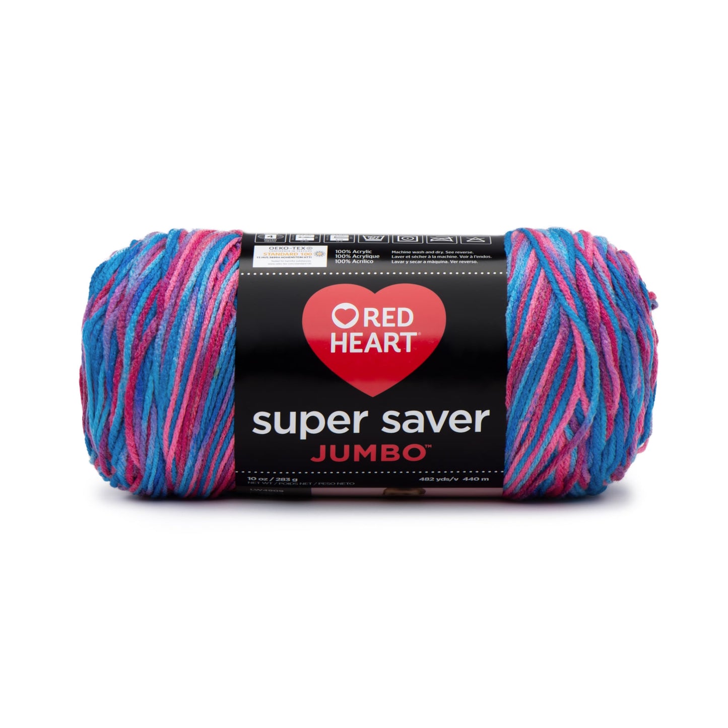 Red Heart Super Saver Jumbo Yarn, Bonbon Print