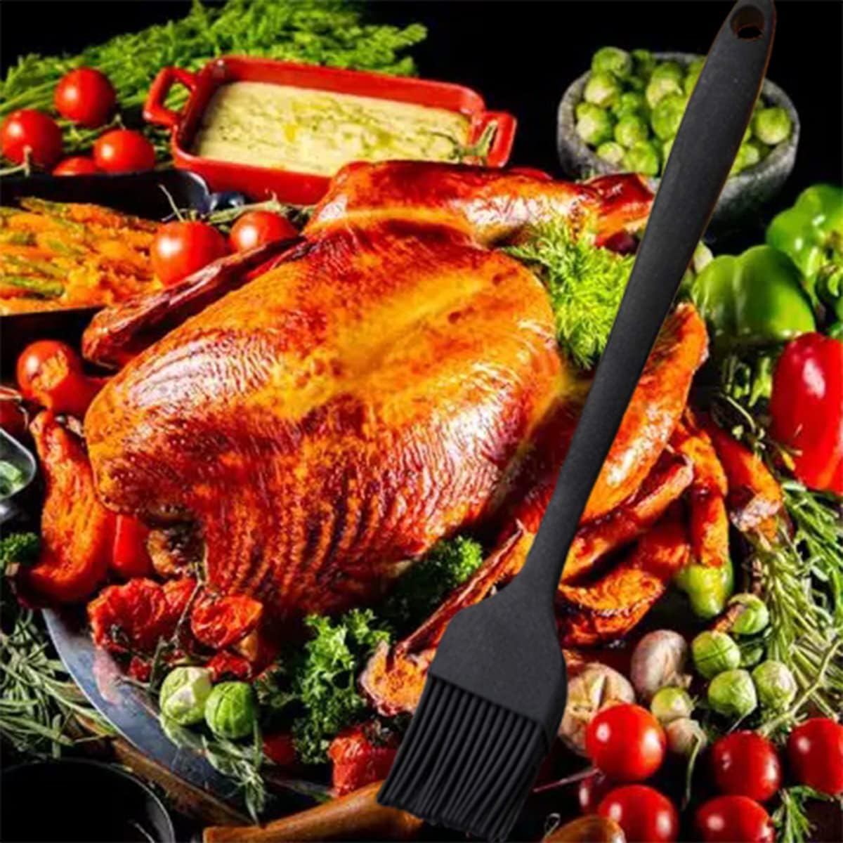 Pastry Brush - Silicone Basting Brush for Cooking, Heat Resistant Food Grade Silicone for BBQ, Grill Baking