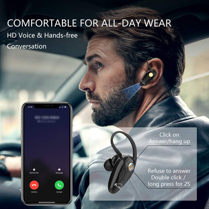 Bluetooth Headset, V5.0 Ultralight Wireless Headphone Cell Phone Earpiece with Mic Headsetcase,Volume Control, Handsfree Earbud,Compatible with Android/iPhone/Smartphones/Laptop