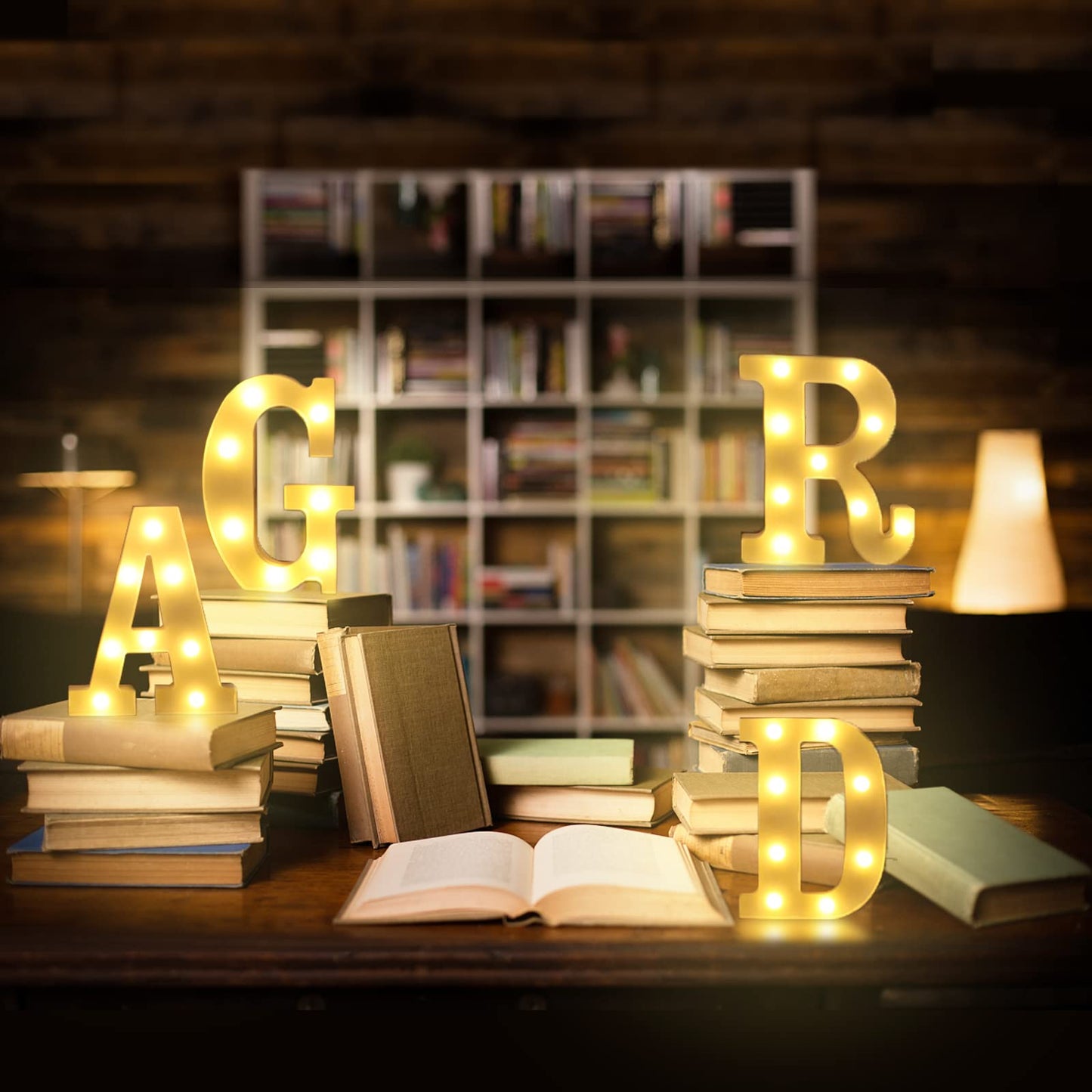 Graduation Decorations 2026 - 4PC Large Light Up Letters GRAD Sign, LED Marquee Letters for Class of 2026 Party Supplies,Kindergarten High School College Senior Decor, Table Wall Centerpiece Backdrop Props