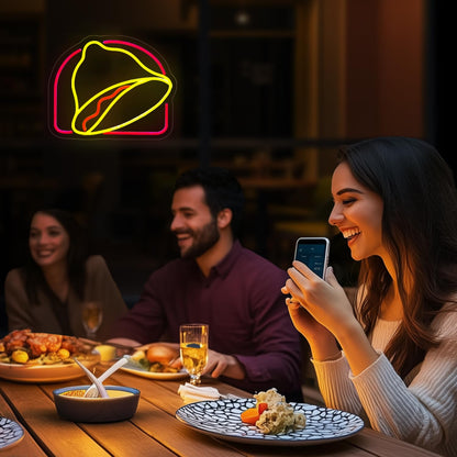 Taco Bell Neon Sign, Taco Bell Merch Gifts,LED Neon Light for Wall Decor, USB Powered for Mexican Restaurant Decor for Tacos Bar Kitchen Pub Christmas Birthday Gifts