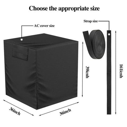 Air Conditioner Cover for Outside Units with Windproof Straps & Reinforced Buckles 420D Heavy Duty Square ac Covers Outdoor Protects HVAC Condenser From Winter Rain Snow Ice Dust Up to 36x36x39 inches