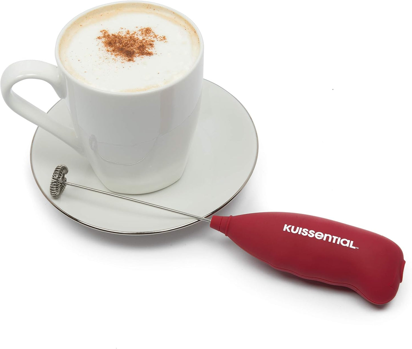 Slickfroth 2.0 Electric Stainless Steel Milk Frother - Powerful Handheld Battery Operated Foam Maker for Coffee, Latte,
