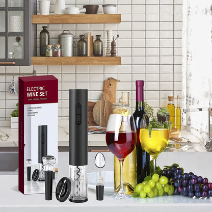 Electric Wine Bottle Opener, Battery Operated Cork Opener with Foil Cutter, Automatic Corkscrews Wine Opener Kit
