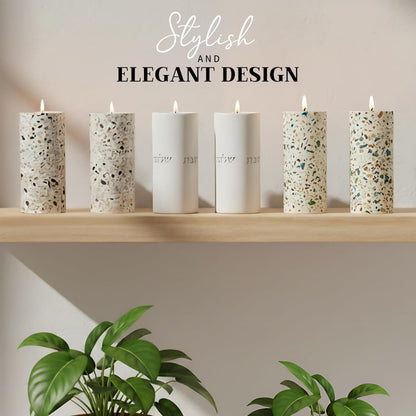 Suri Shabbat Candle Holder - Elegant Metal Candlesticks for Modern Jewish Home Décor | Turquoise Finish