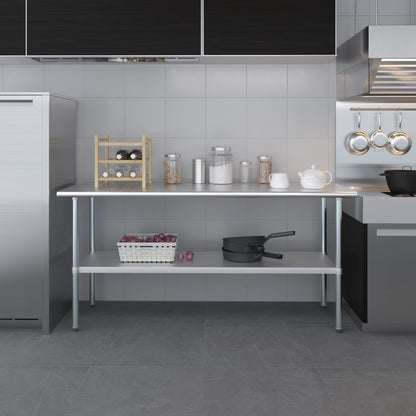 24" X 72" AmGood Stainless Steel Work Table | NSF Metal Prep Table | Commercial & Residential Kitchen Laundry Garage Utility Bench