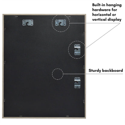 Americanflat Front Opening 11x14 Shadow Box Frame with Shatter-Resistant Glass - Silhouette Collection - Shadow Box Display Case for Tabletop and Wall Display - Grey Wood