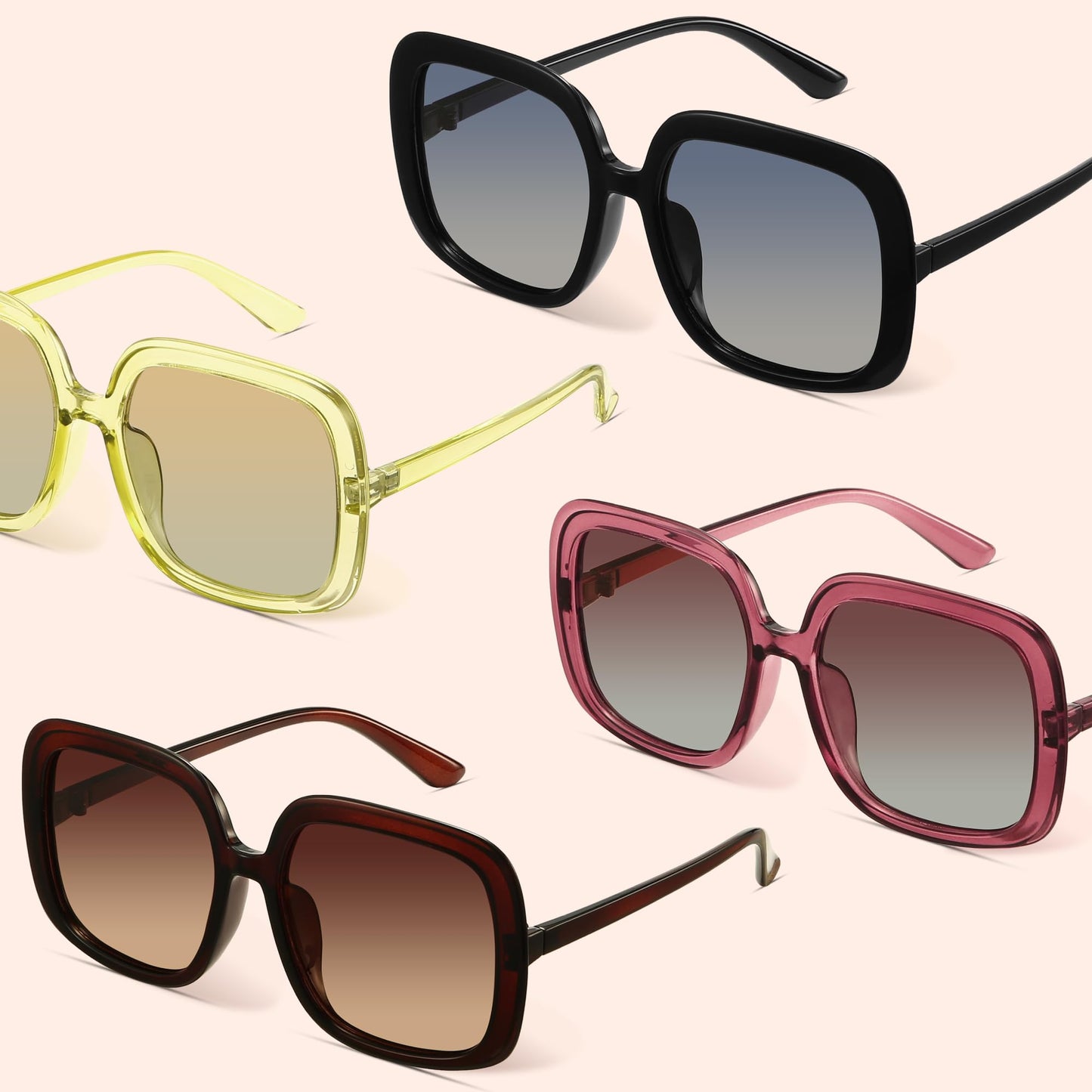 miyya Oversized Polarized Sunglasses Women, Trendy Retro Sun Glasses for Women 2025, Oversized Shades