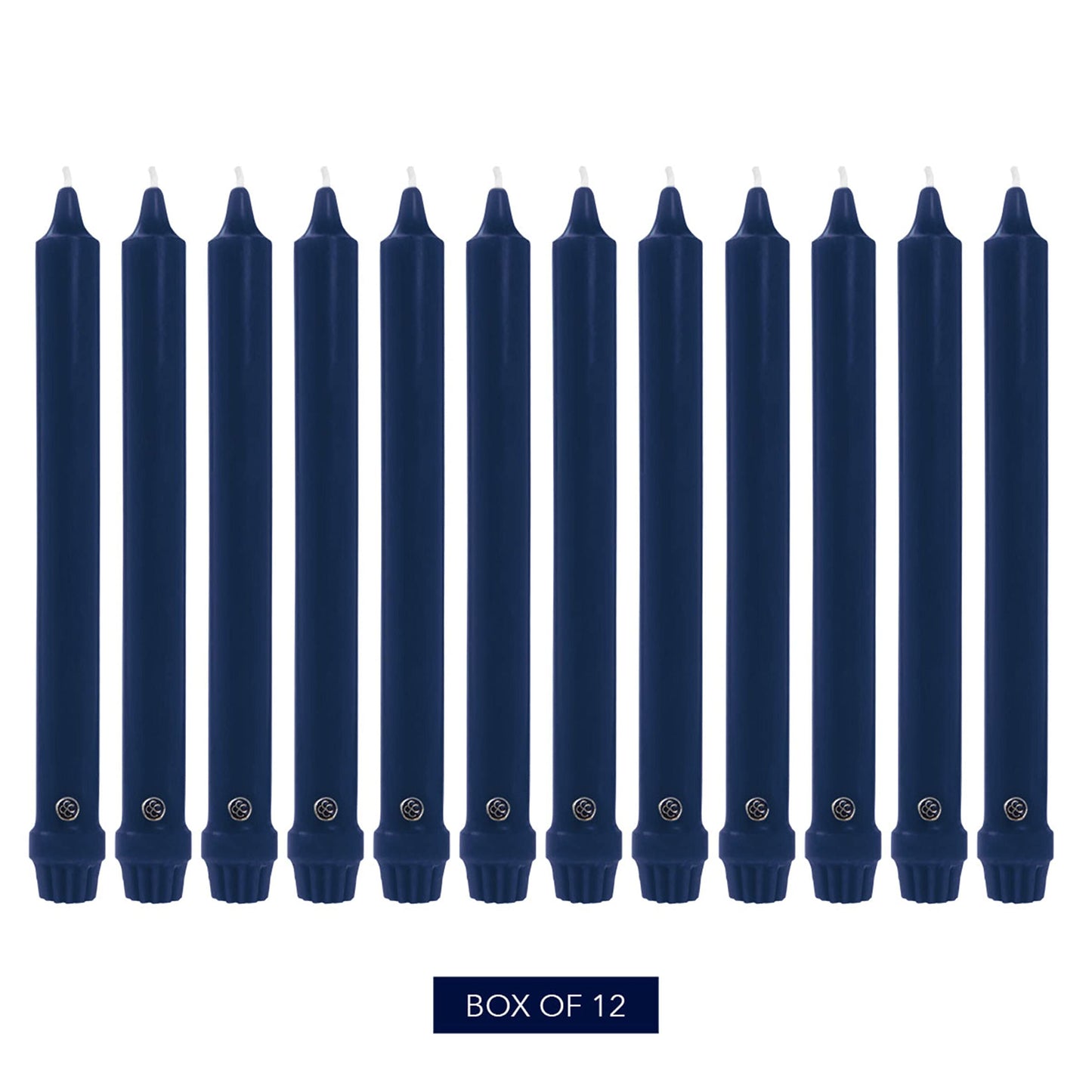 Colonial Candle Unscented Taper Candle, Classic Collection, Indigo, 12 In, Pack of 12 - Up to 10 Hours Burn