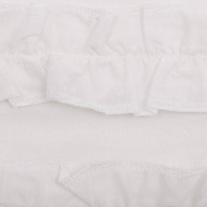 VHC Brands Farmhouse 16"x60" Valance, White Rod Pocket Kitchen Window Curtains