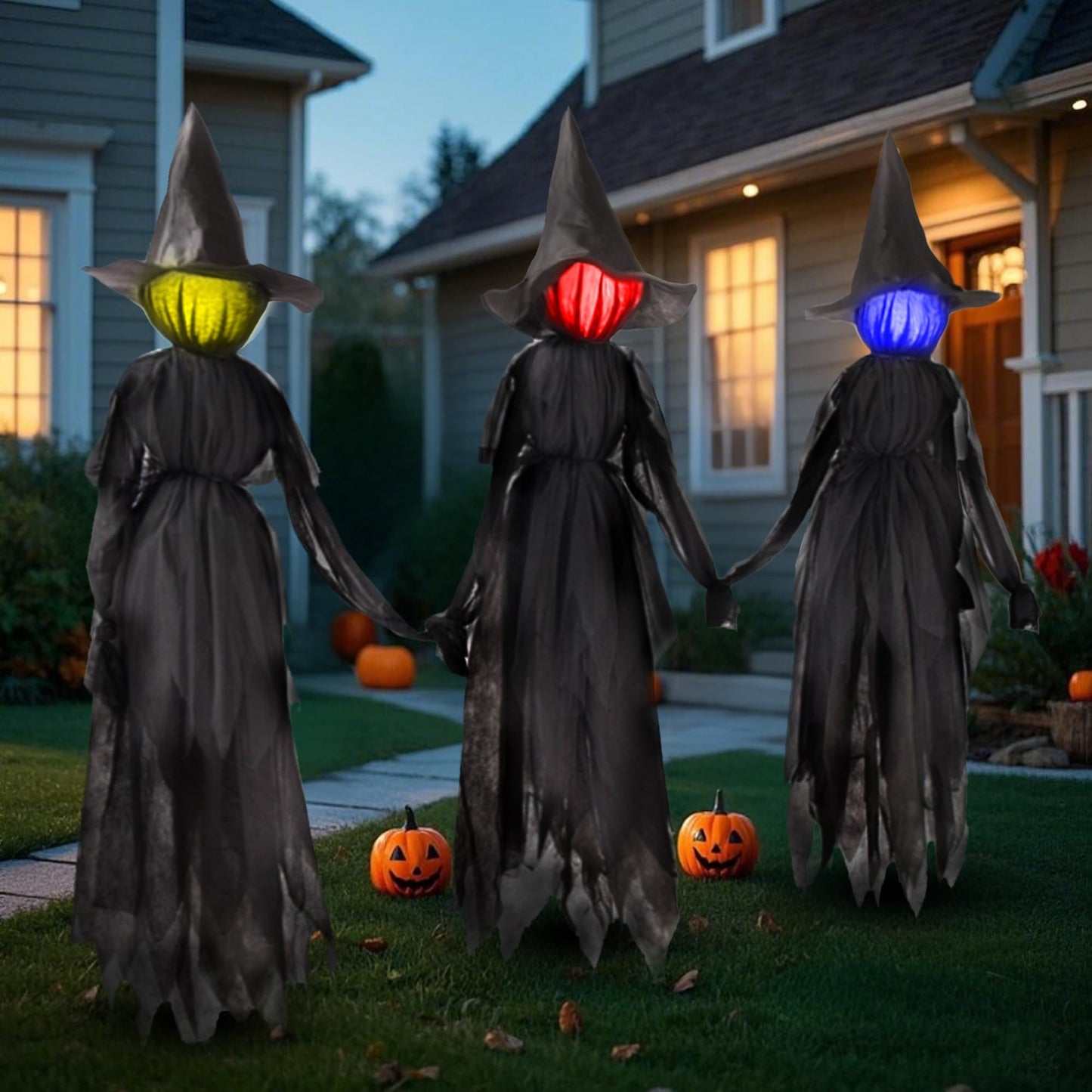 winemana 3 Pack Halloween Witches Outdoor Decorations, 6FT