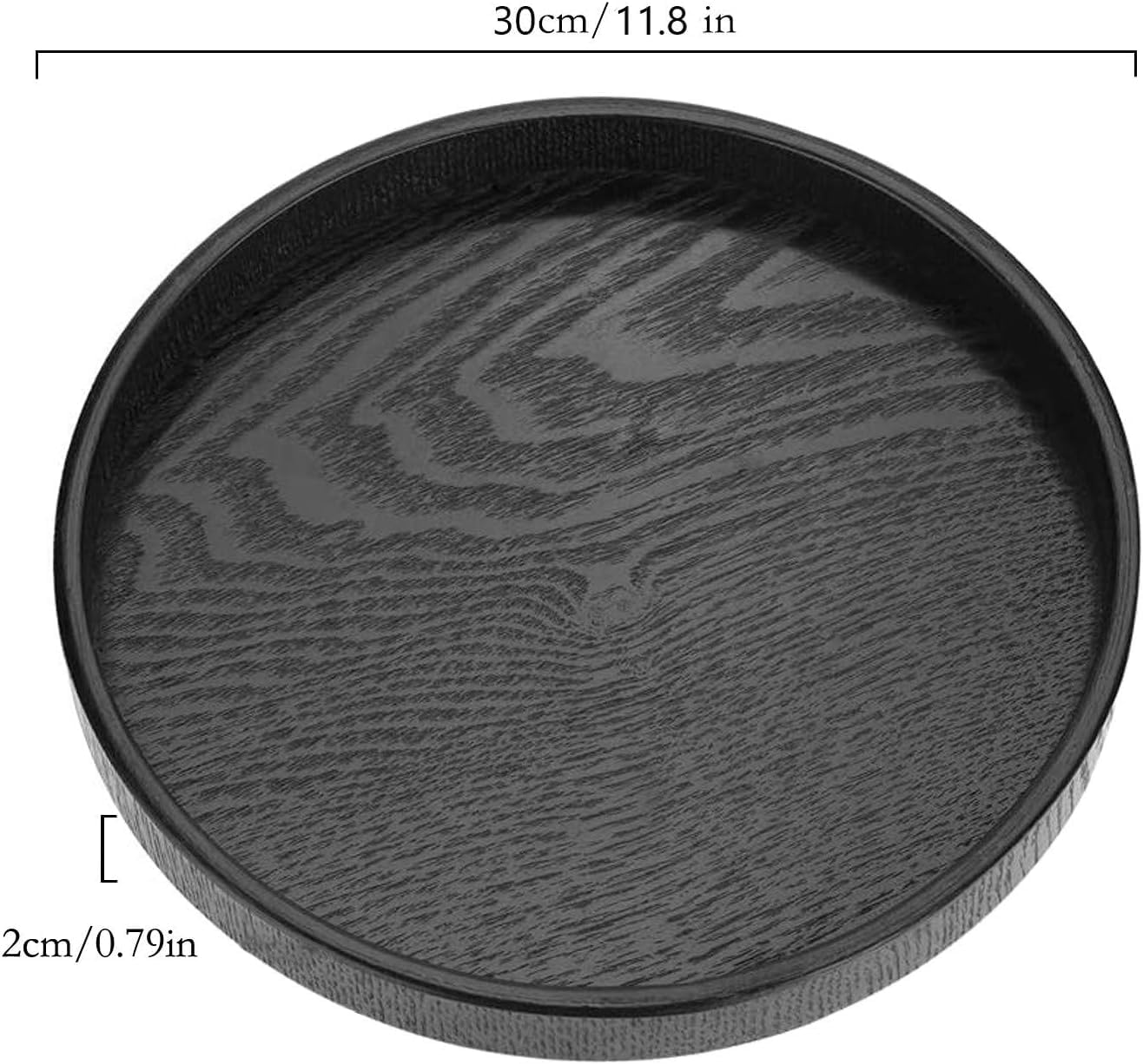 River Restaurant(11.8inch/30cm, Round Wood Serving Tray, Solid Wooden Decorative Tray Non-Slip Tea Coffee Table Tray