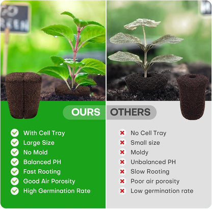 LAPOND 40 Pcs Grow Sponges with Tray, Starter Plugs for Cuttings, Great for Soil, Tray or Planting Pods Plant Rooter