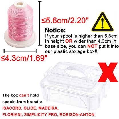 New brothread 4 Layers Stackable Clear Storage Box/Organizer for Holding 80 Spools Home Embroidery & Sewing Thread (Spool Size Requirement: Height≤2.2"/5.6CM; Width≤1.69"/4.3CM)