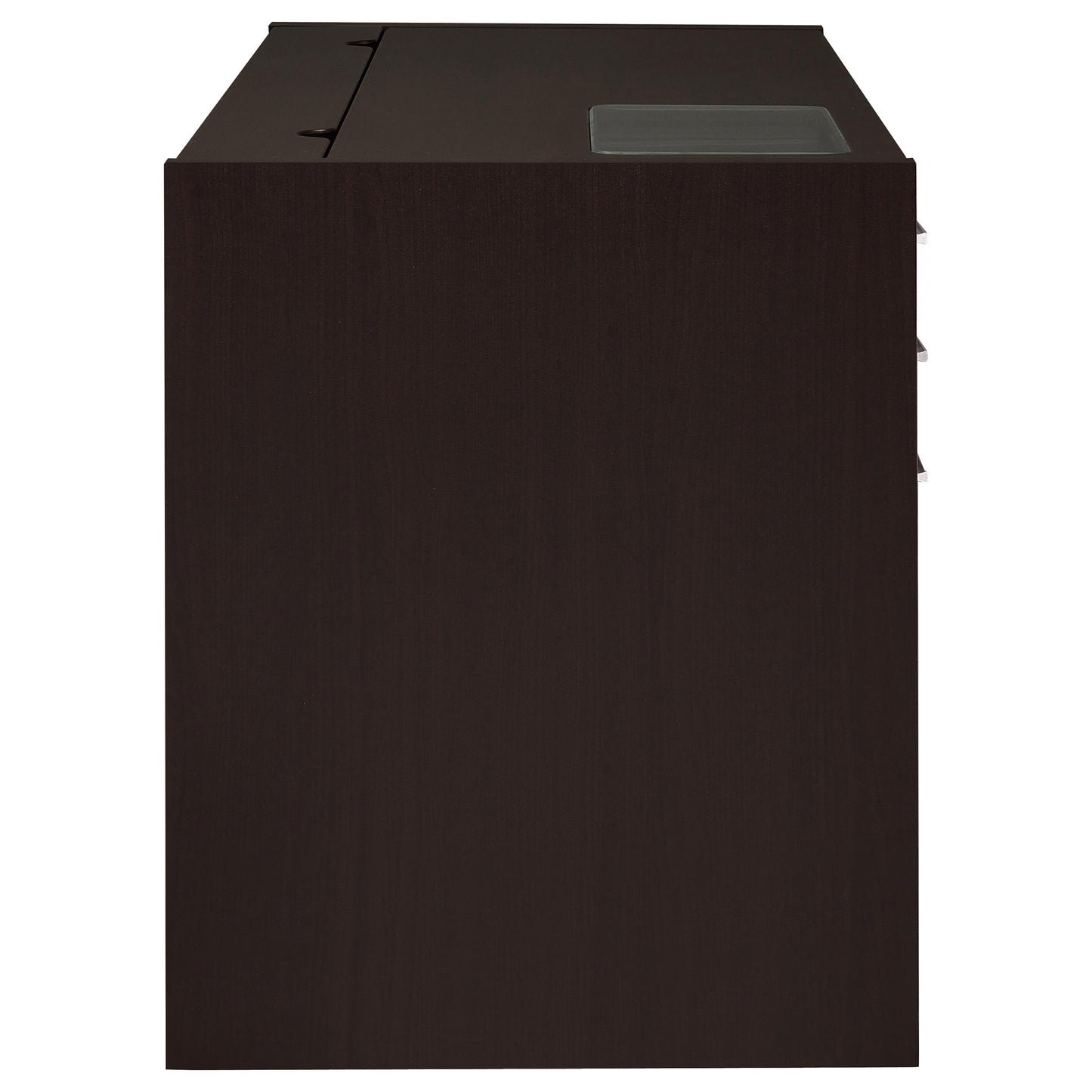 Coaster Home Furnishings - Halston - Engineered Wood - 47-Inch Computer Desk with Drawers, Door Cabinet & Lift-Top Storage, Tempered Glass Top, Contemporary Style - Home Office - Cappuccino - 800702