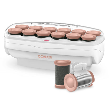 Conair Hot Rollers for Long, Medium & Short Hair, 12 Jumbo 1 ½" Heated Hair Rollers with Clips, Hot Curlers for Women, Volume & Curls, Amazon Exclusive, Black