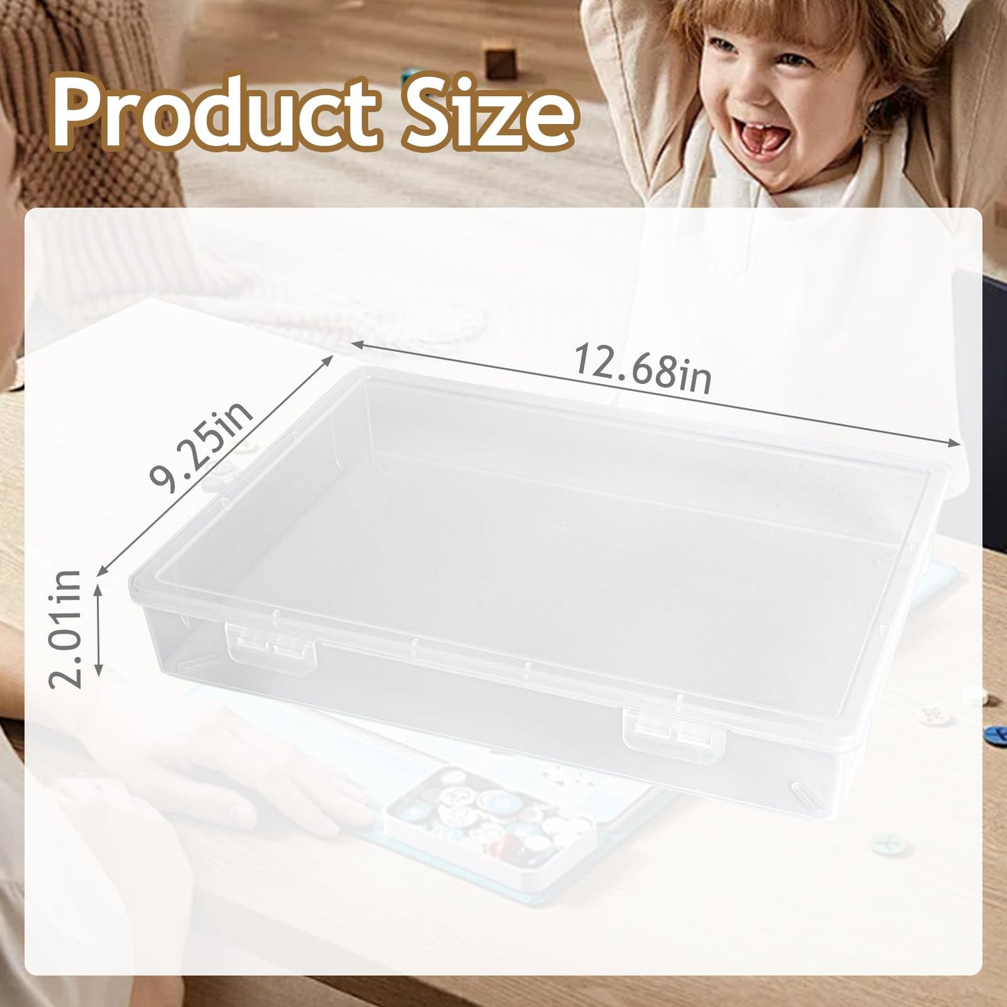 Board Game Storage, 3 Pack Stackable Board Game Storage Containers with Snap Tight Latch Lid, Portable Plastic Case Bin Storage Box for Games Puzzle Magazine A4 Paper Craft Hobby