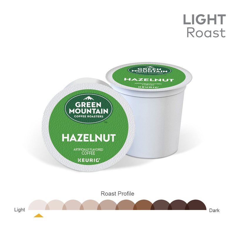 Green Mountain Coffee Roasters Hazelnut and Nantucket Blend Keurig K-Cup Pods, Light and Medium Roast Coffee