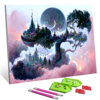 Meow Love 5D Diamond Painting Kit for Adults with Pre-Framed Canvas - DIY Wall Art Home Decor,Easy to Hang,Stress Relief Craft Gift for Women,15.8 x 11.8 Inch. (Dream World)