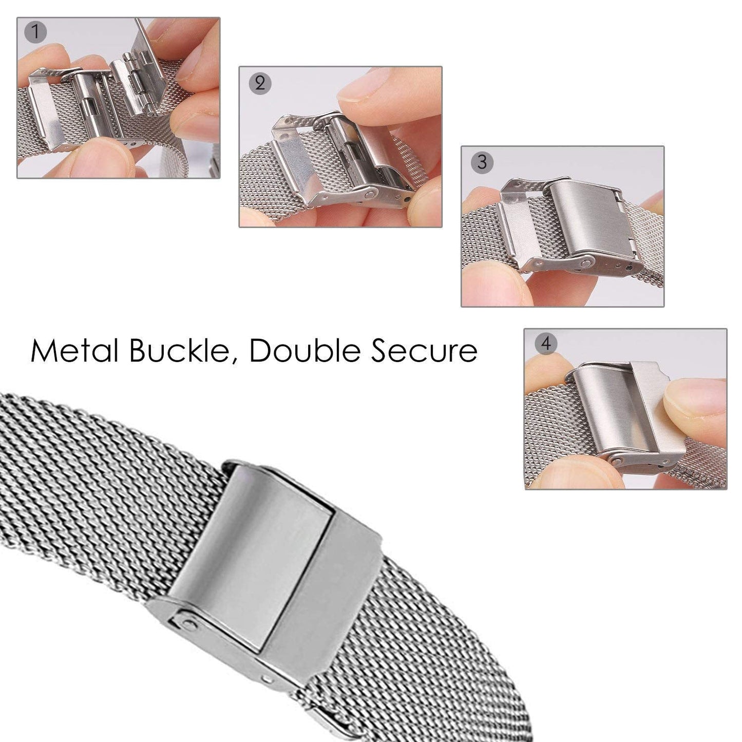 ViCRiOR Compatible Watch band with Amazfit Active 2/GTS 4 Mini/GTS 4 / GTS 3/ GTS 2/ GTS 2 Mini/GTS 2e/ GTS Bands, 2 Pack Stainless Steel Mesh Strap for Amazfit Bip/Bip 3 Pro/Bip U Pro Man Women