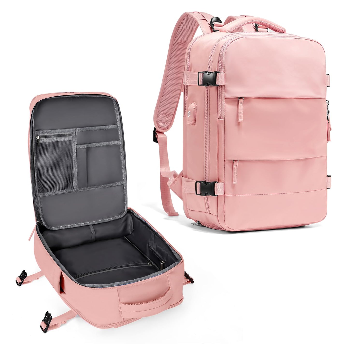 coowoz Travel Backpack Carry On for Women Man Gym Backpacks with Laptop Compartment Mochila de Viaje Teacher Personal Item Backpack Airplane Accessories Must Haves Grey Small