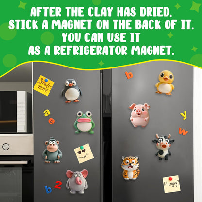 Kasfalci Air Dry Clay Kit for Kids, 12 Animals Modeling Magic Clay, Arts & Crafts for Kids Ages 8-12, Ultra Light & Soft, Safe & Non-Stick with Sculpting Tools & Tutorials, Unique Gifts for Adults