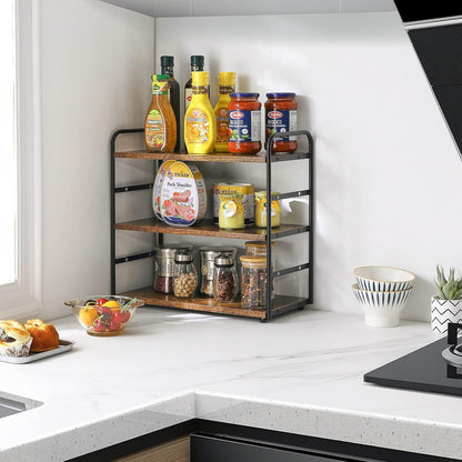 Set 2 3-Tier Counter Countertop Counter TWJ001H-2 IBUYKE of Bathroom Organizer, Tray Storage Shelf, Kitchen Spice Rack