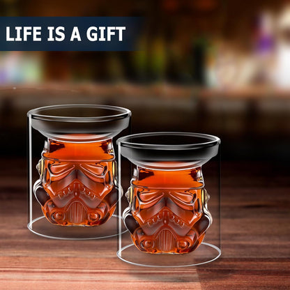 Creative Whisky Sobriety Glasses, 150ml Flask Carafe for Wine, Bourbon, Liquor, Vodka, Scotch - 2 pcs Gifts for Men