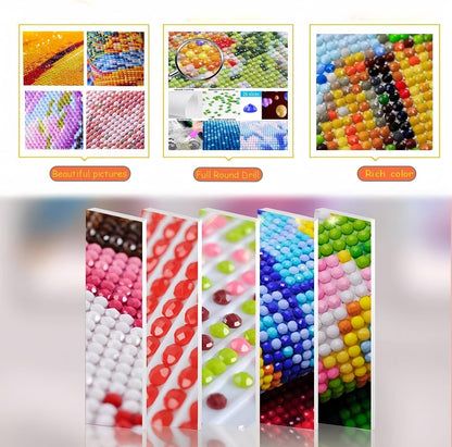 Acelii 6 Pack 5D Elephant Diamond Painting Kits for Kids Beginners,Cute Animals DIY Diamond Art Kit for Kids,Full Round Drill Big Gem Art for Kid,Home Wall Decoration 6X6 inch