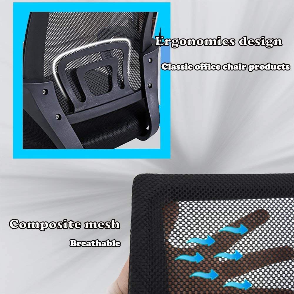 BestOffice Office Chair Ergonomic Cheap Desk Chair Mesh Computer Chair Lumbar Support Modern Executive Adjustable Stool Rolling Swivel Chair for Back Pain (Black)