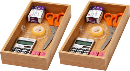 YBM Home 478-2 Natural Organizer Storage Box for Kitchen Drawer, 6x15x2