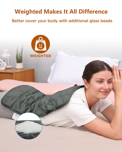 Comfytemp Weighted Heating Pad for Back & Period Cramps, FSA Eligible, Birthday Gifts for Mom Dad Women Men, 2.2lb HSA Electric Heat Pad for Neck Shoulder Pain Relief, 2H Auto-Off Heated Pad, 12x24