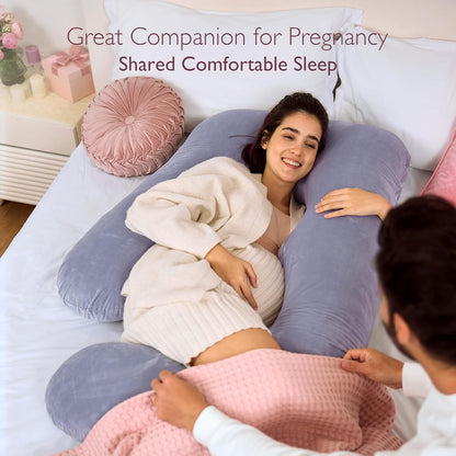 Momcozy Pregnancy Pillow - Cooling Comfort for Hot Sleepers | Comfortable Support for Expecting Moms