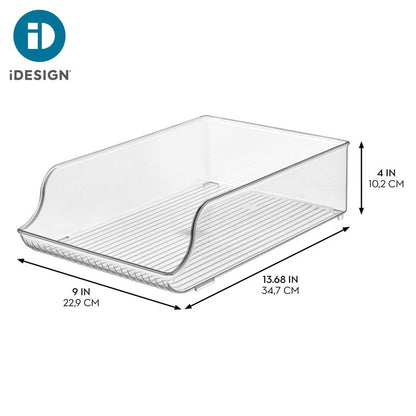 iDesign Plastic Water Bottle Organizer for Fridge, Bottle Holder for Kitchen and Pantry, Clear, 2-Pack