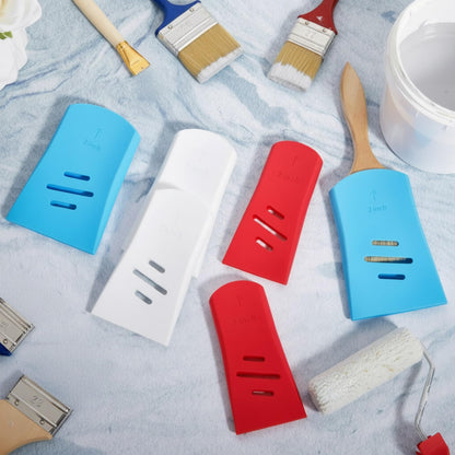 Joyfolk 6 Pcs Paint Brush Cover Silicone Multiple Sizes Paint Brush Case Sleeves Protects Bristles Keeps Shape for 2inch 2.5inch and 3inch for Storage and Organizer Blue White Red