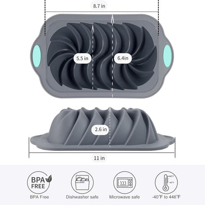 Silicone Bread Loaf Pan, Non-Stick Food Grade Baking Mold with Metal Reinforced Frame for Strength
