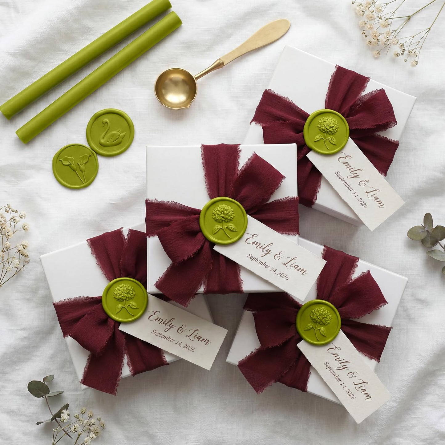 UNIQOOO Chartreuse Green Glue Gun Sealing Wax Sticks for Wax Seal Stamp - Perfect for Wedding Invitations, Thank You Card, Mailings, Wine Gift Wrapping, Christmas Gift, Pack of 16