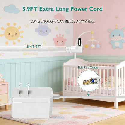 Lnauy Charger for Frida Baby Humidifier Compatible with Frida Baby 3-in-1 Cool Humidifier Power Cord Replacement Charging Cable 24V AC Power Adapter 5.9Ft