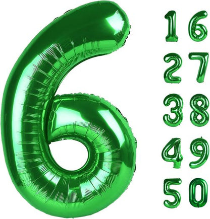 Jumbo Mylar Foil Balloon - 40 Inch Green Number 6 - Perfect for Birthday & Wedding Celebrations
