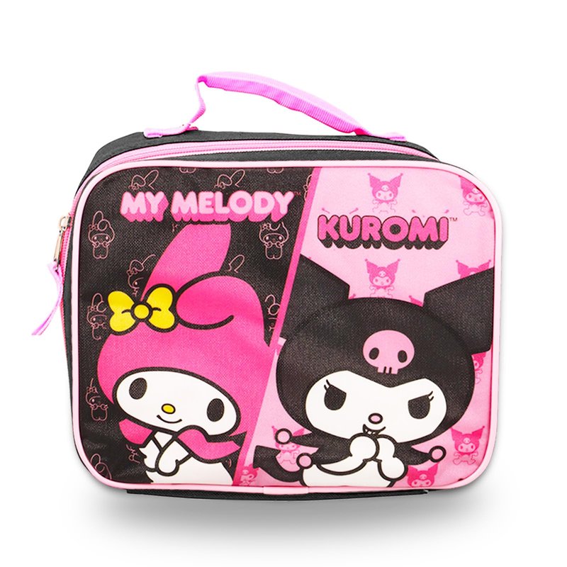 SANRIO My Melody and Kuromi Backpack & Lunch Box Set - 16' Backpack, Lunch Bag, Water Bottle, Stickers