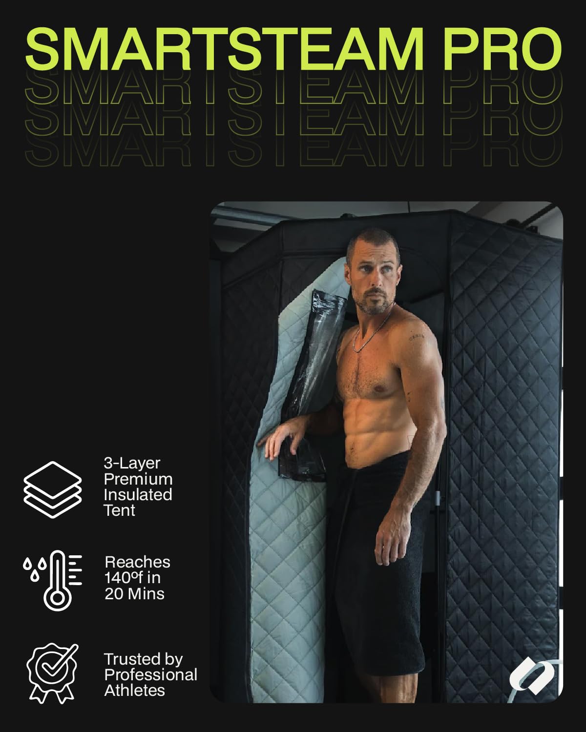SAUNABOX® SmartSteam Kit Pro Portable Steam Sauna | Home Sauna Tent with Chair & Mat | Full Body Steam Therapy for Relaxation & Recovery | VOC-Free Materials